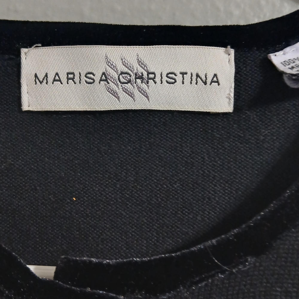 MARISA CHRISTINA Women's Black Patterned Sweater‎ - Picture 4 of 16